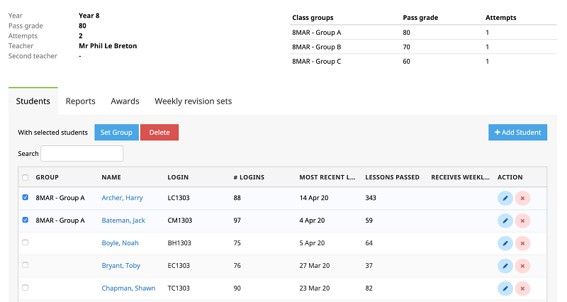 Drag and drop into groups